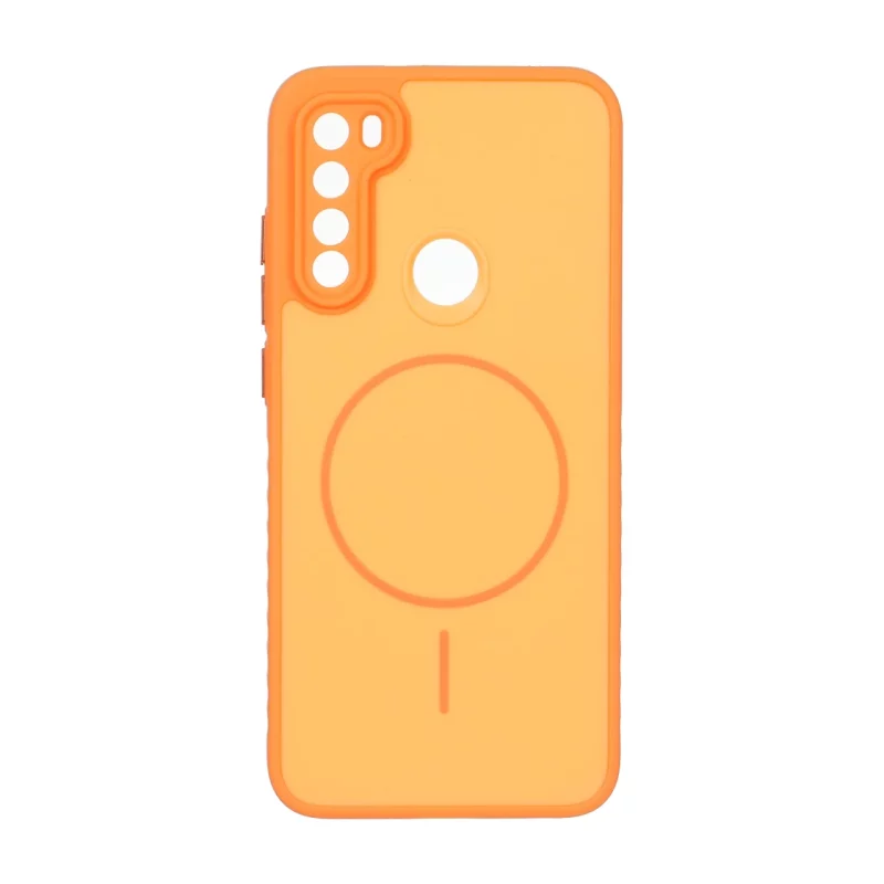قاب Soft طرح مگ سیف محافظ لنزدار Xiaomi Redmi Note 8 - نارنجی - تصویر 2