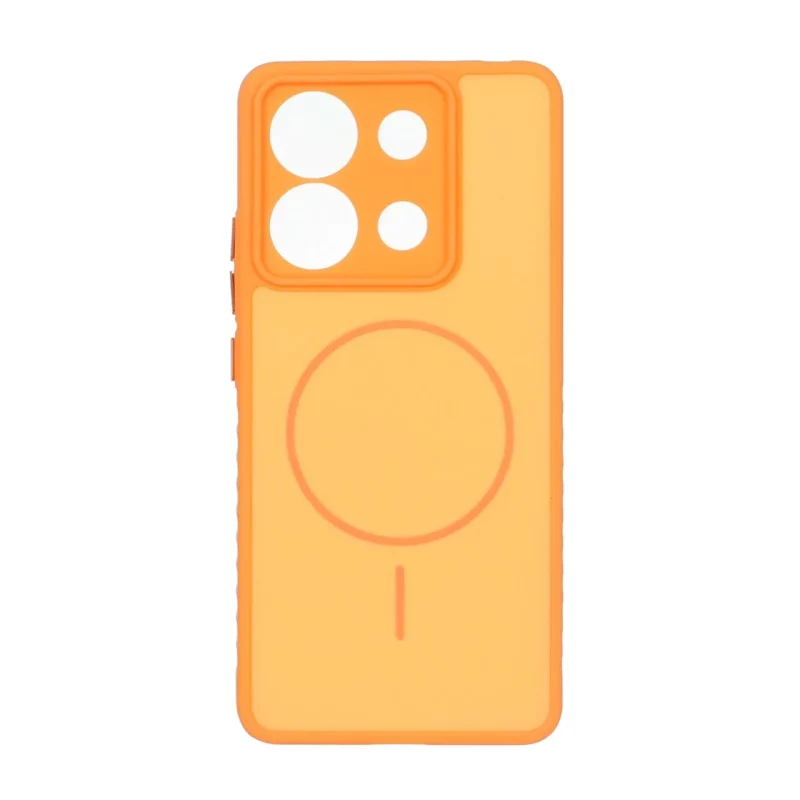 قاب Soft طرح مگ سیف محافظ لنزدار Xiaomi Redmi Note 13 4G - نارنجی - تصویر 2