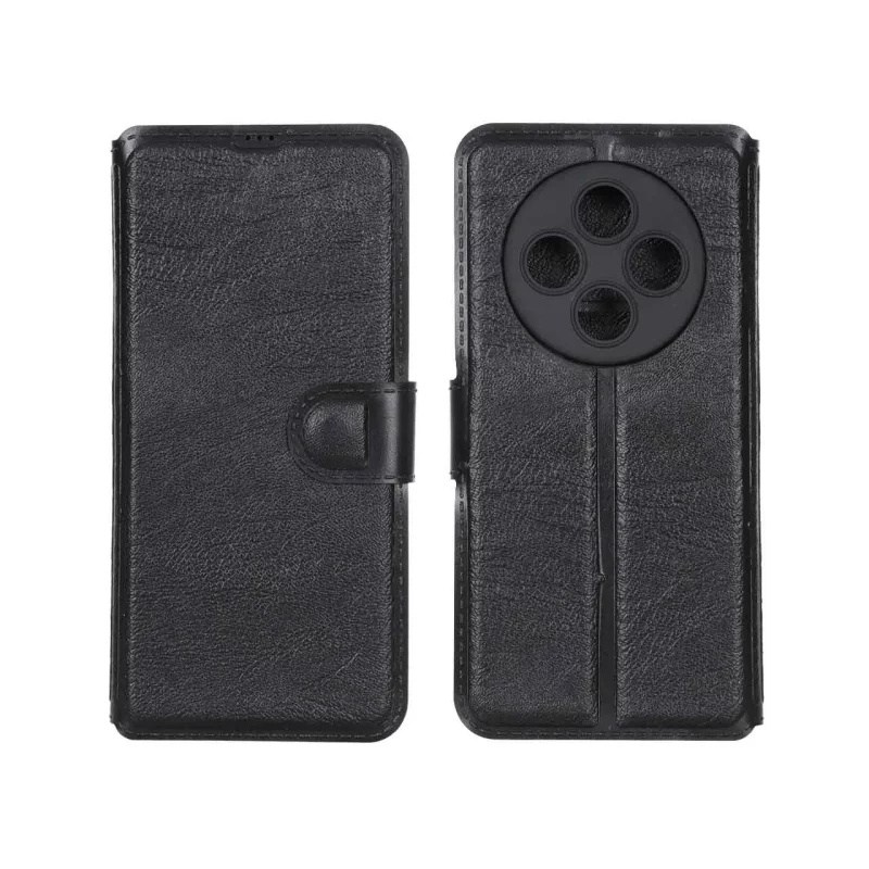 کیف موبایل چرمی مگنتی محافظ لنزدار Xiaomi Redmi 14C / Redmi A4 / Poco C75 - مشکی کد 1 - تصویر 2