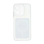 قاب مستطیلی مات طرح مگ سیف لنز شفاف Xiaomi Redmi 15C / Poco C85 - سفید
