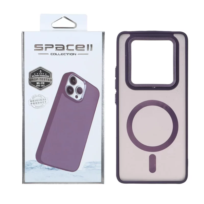 قاب Space مات لنز کربن طرح مگ سیف Xiaomi Redmi Note 14 Pro 4G - بنفش (پک دار) - تصویر 2