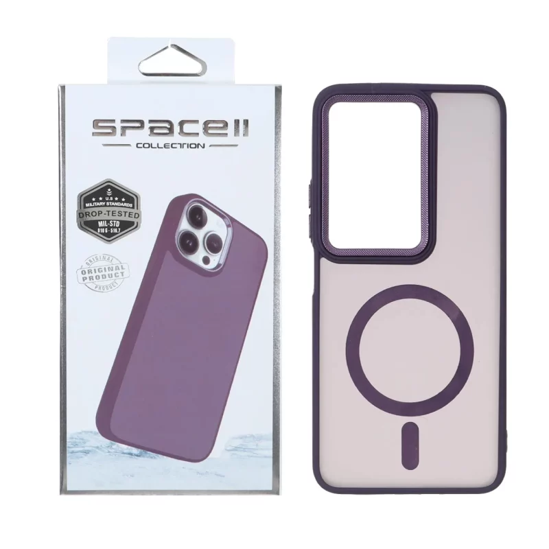 قاب Space مات لنز کربن طرح مگ سیف Xiaomi Redmi 15 4G - بنفش (پک دار) - تصویر 2