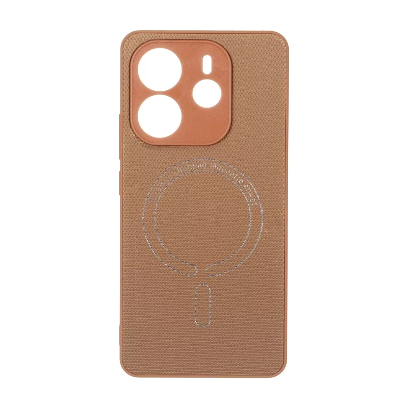 قاب سوزنی طرح مگ سیف نقره ای محافظ لنزدار Xiaomi Redmi Note 14 4G - عسلی - تصویر 2