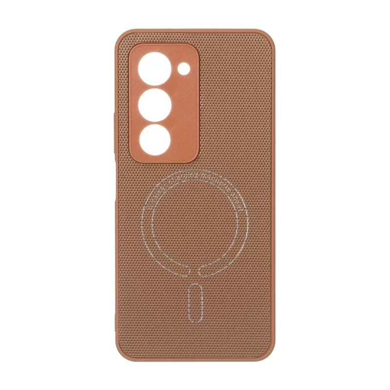 قاب سوزنی طرح مگ سیف نقره ای محافظ لنزدار Xiaomi Redmi 15 4G - عسلی - تصویر 2