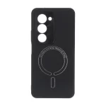قاب سوزنی طرح مگ سیف نقره ای محافظ لنزدار Xiaomi Redmi 15 4G - مشکی