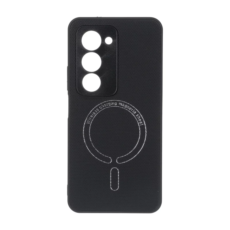 قاب سوزنی طرح مگ سیف نقره ای محافظ لنزدار Xiaomi Redmi 15 4G - مشکی - تصویر 2