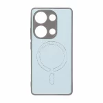 قاب سوزنی طرح مگ سیف نقره ای محافظ لنزدار Xiaomi Redmi Note 14S / Note 13 Pro 4G / Poco M6 Pro 4G - آبی