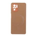 قاب سوزنی طرح مگ سیف نقره ای محافظ لنزدار Xiaomi Redmi Note 10 4G / Redmi Note 10S / Poco M5S - عسلی
