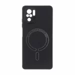 قاب سوزنی طرح مگ سیف نقره ای محافظ لنزدار Xiaomi Redmi Note 10 4G / Redmi Note 10S / Poco M5S - مشکی
