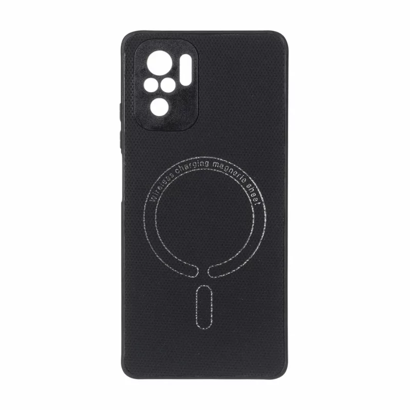 قاب سوزنی طرح مگ سیف نقره ای محافظ لنزدار Xiaomi Redmi Note 10 4G / Redmi Note 10S / Poco M5S - مشکی - تصویر 2
