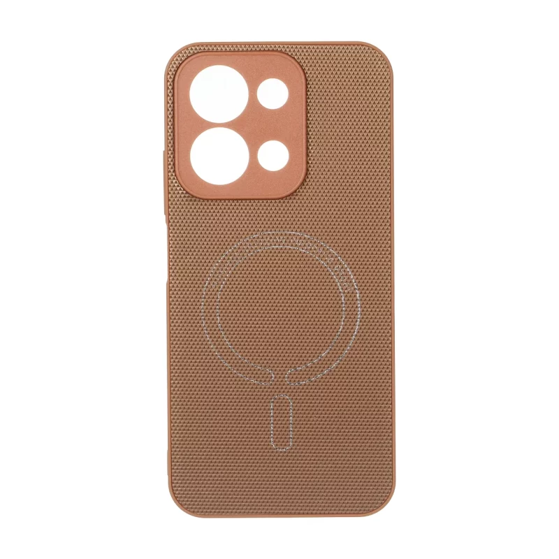 قاب سوزنی طرح مگ سیف نقره ای محافظ لنزدار Xiaomi Redmi 15C / Poco C85 - عسلی - تصویر 2