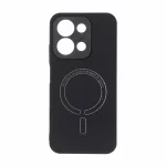 قاب سوزنی طرح مگ سیف نقره ای محافظ لنزدار Xiaomi Redmi 15C / Poco C85 - مشکی