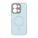 قاب سوزنی طرح مگ سیف نقره ای محافظ لنزدار Xiaomi Redmi 15C / Poco C85 - آبی