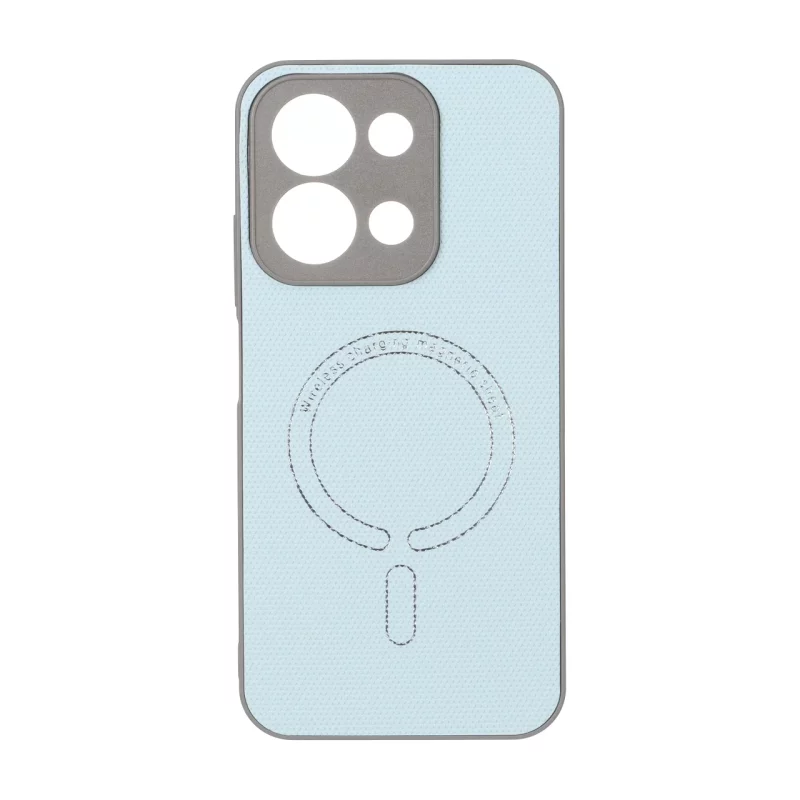 قاب سوزنی طرح مگ سیف نقره ای محافظ لنزدار Xiaomi Redmi 15C / Poco C85 - آبی - تصویر 2