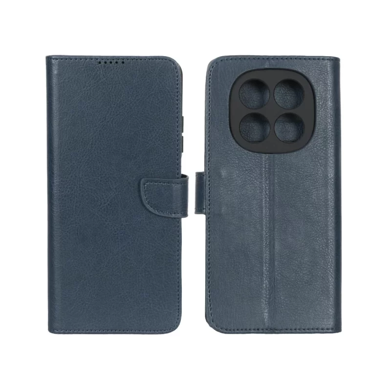 کیف چرمی موبایل مگنتی محافظ لنزدار KRF مدل Xiaomi Redmi Note 14 Pro 4G - سرمه ای - تصویر 2