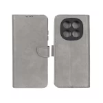 کیف چرمی موبایل مگنتی محافظ لنزدار KRF مدل Xiaomi Redmi Note 14 Pro 4G - طوسی