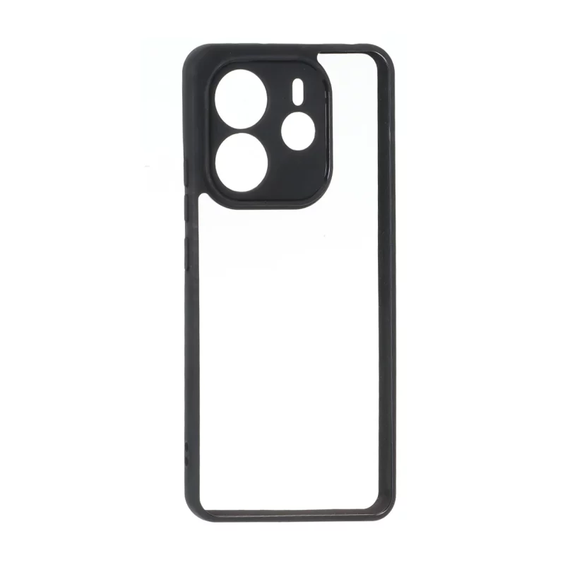 قاب پشت سخت شفاف محافظ لنزدار دور رنگی Xiaomi Redmi Note 14 4G - مشکی - تصویر 2