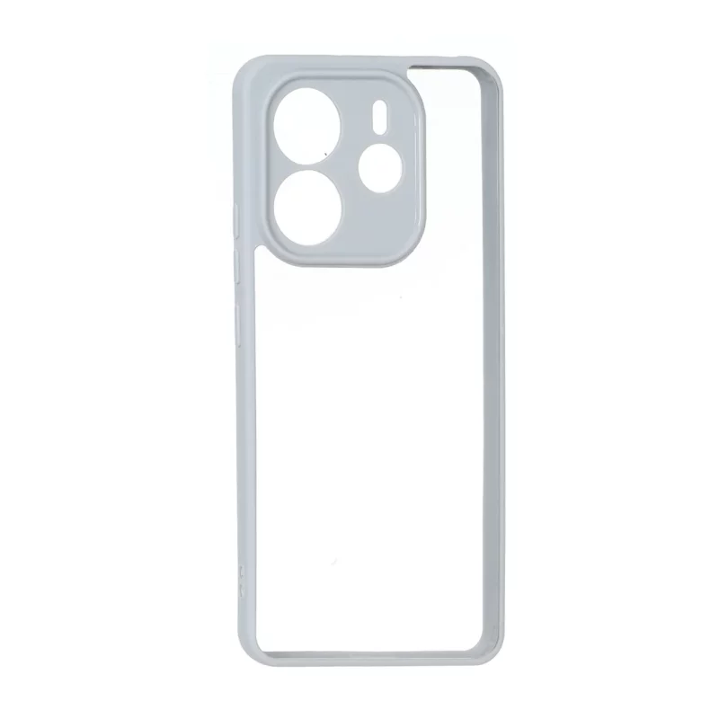 قاب پشت سخت شفاف محافظ لنزدار دور رنگی Xiaomi Redmi Note 14 4G - طوسی - تصویر 2