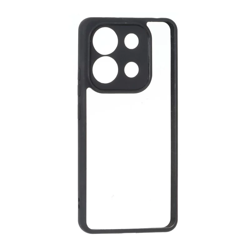 قاب پشت سخت شفاف محافظ لنزدار دور رنگی Xiaomi Redmi Note 13 4G - مشکی - تصویر 2