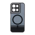 قاب شطرنجی لنز کربن طرح مگ سیف محافظ لنزدار Xiaomi Redmi 15C / Poco C85 - مشکی