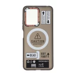 قاب Caution مات طرح مگ سیف دکمه متال Xiaomi Redmi Note 12 4G - مشکی