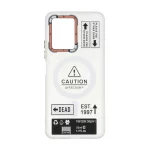 قاب Caution مات طرح مگ سیف دکمه متال Xiaomi Redmi Note 12 4G - سفید