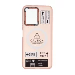 قاب Caution مات طرح مگ سیف دکمه متال Xiaomi Redmi Note 12 4G - صورتی