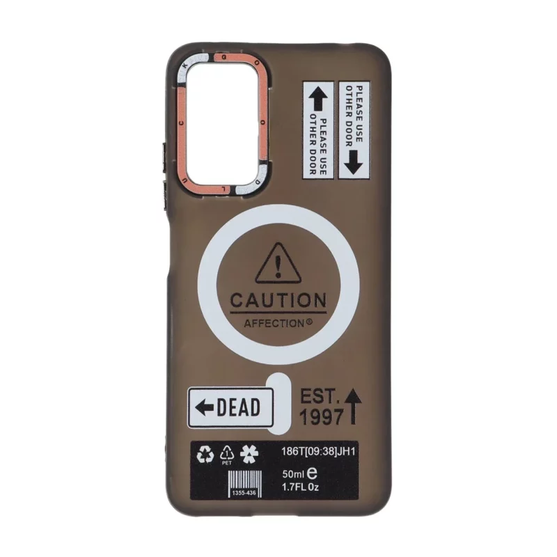 قاب Caution مات طرح مگ سیف دکمه متال Xiaomi Redmi Note 12 Pro 4G / Redmi Note 11 Pro - مشکی - تصویر 2