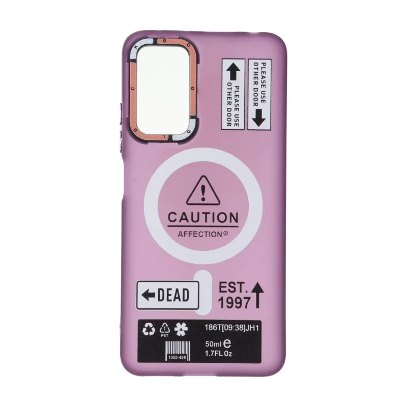 قاب Caution مات طرح مگ سیف دکمه متال Xiaomi Redmi Note 12 Pro 4G / Redmi Note 11 Pro - ارغوانی - تصویر 2
