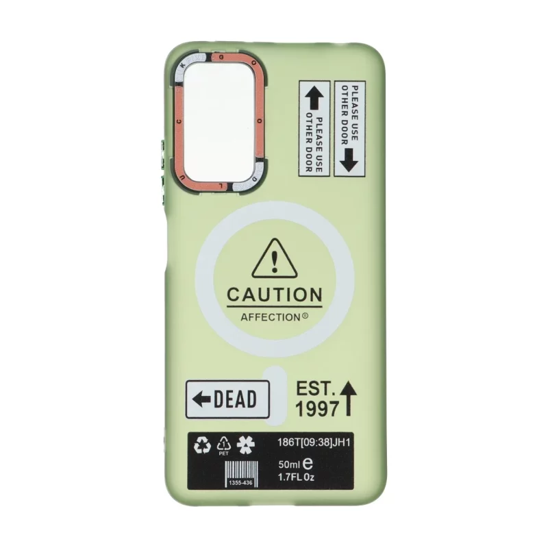 قاب Caution مات طرح مگ سیف دکمه متال Xiaomi Redmi Note 12 Pro 4G / Redmi Note 11 Pro - سبز - تصویر 2