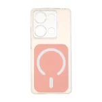 قاب مستطیلی دور ژله ای طرح مگ سیف لنز شفاف Xiaomi Redmi Note 14S / Note 13 Pro 4G / Poco M6 Pro 4G - گلبهی