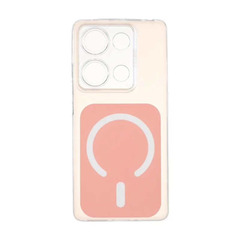 قاب مستطیلی دور ژله ای طرح مگ سیف لنز شفاف Xiaomi Redmi Note 14S / Note 13 Pro 4G / Poco M6 Pro 4G - گلبهی - تصویر 2