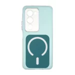 قاب مستطیلی دور ژله ای طرح مگ سیف لنز شفاف Xiaomi Redmi 15 4G - سبز