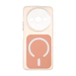 قاب مستطیلی دور ژله ای طرح مگ سیف لنز شفاف Xiaomi Redmi A3 / A3x / Poco C61 - گلبهی