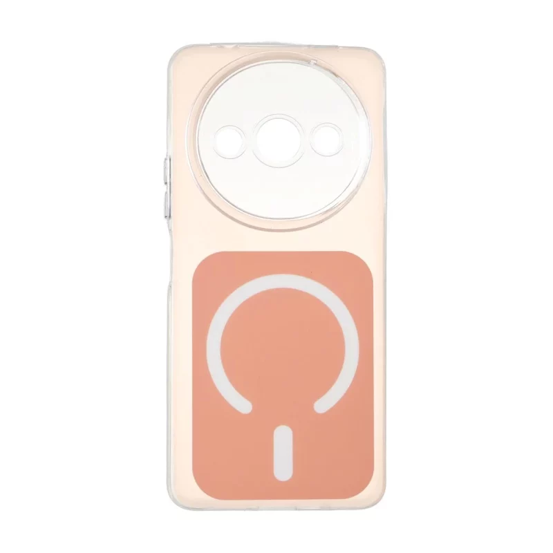 قاب مستطیلی دور ژله ای طرح مگ سیف لنز شفاف Xiaomi Redmi A3 / A3x / Poco C61 - گلبهی - تصویر 2