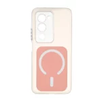 قاب مستطیلی دور ژله ای طرح مگ سیف لنز شفاف Xiaomi Redmi 15 4G - گلبهی