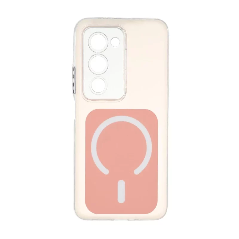 قاب مستطیلی دور ژله ای طرح مگ سیف لنز شفاف Xiaomi Redmi 15 4G - گلبهی - تصویر 2