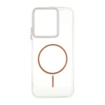 قاب ژله ای شفاف لنز کروم طرح مگ سیف Xiaomi Redmi 15C / Poco C85 - قهوه ای