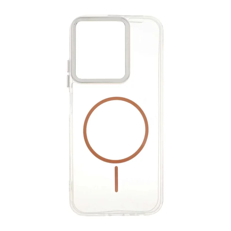 قاب ژله ای شفاف لنز کروم طرح مگ سیف Xiaomi Redmi 15C / Poco C85 - قهوه ای - تصویر 2