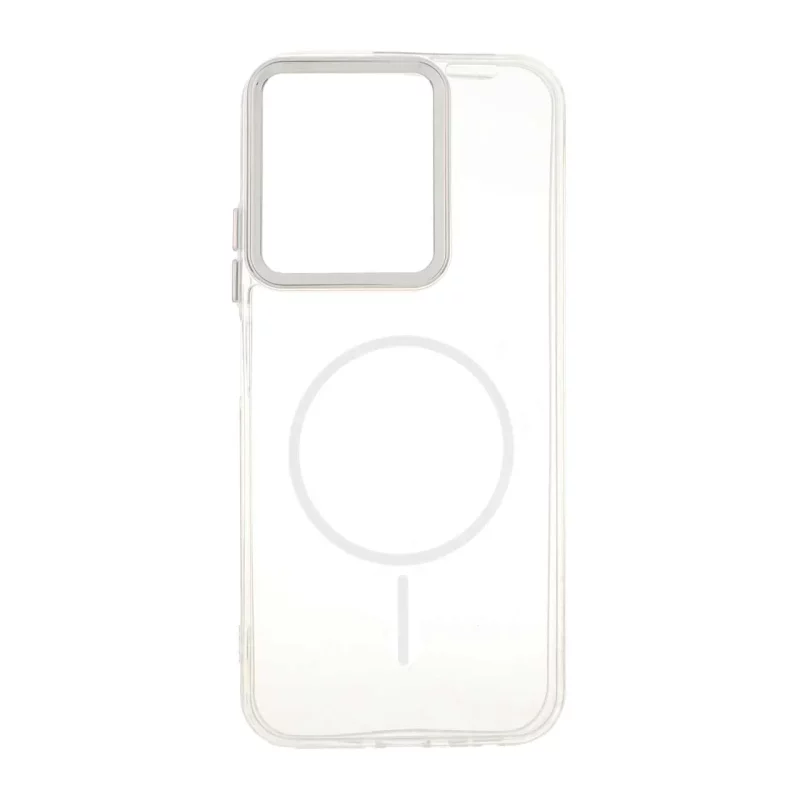 قاب ژله ای شفاف لنز کروم طرح مگ سیف Xiaomi Redmi 15C / Poco C85 - سفید - تصویر 2