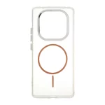 قاب ژله ای شفاف لنز کروم طرح مگ سیف Xiaomi Redmi Note 14 Pro 4G - قهوه ای