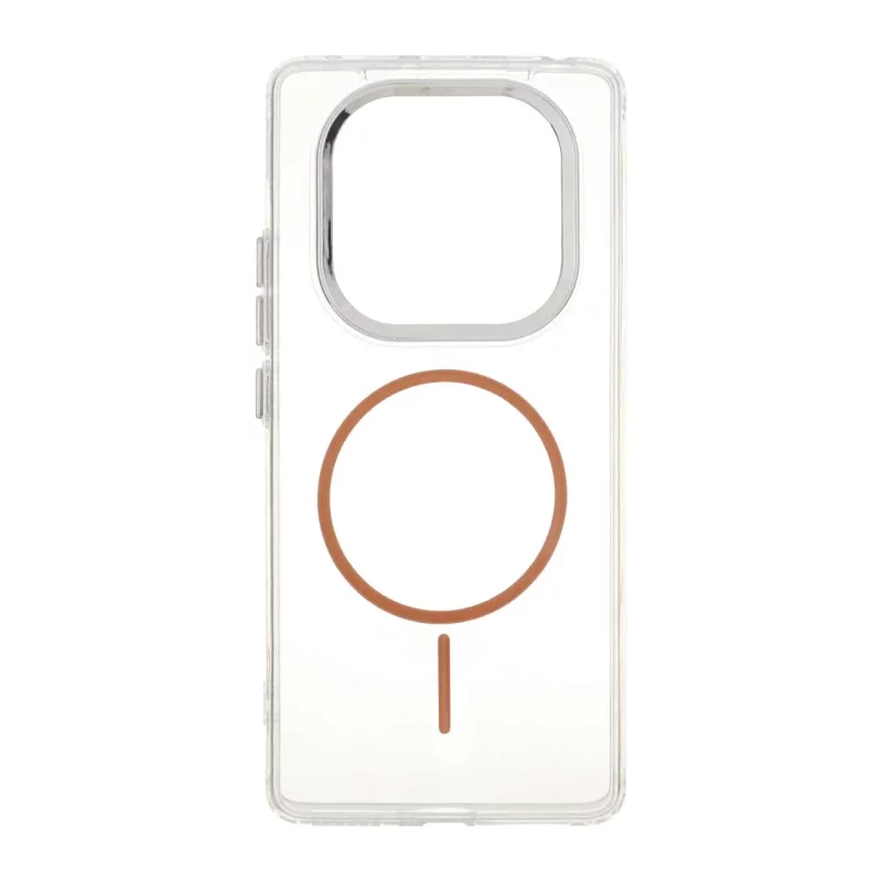 قاب ژله ای شفاف لنز کروم طرح مگ سیف Xiaomi Redmi Note 14 Pro 4G - قهوه ای - تصویر 2