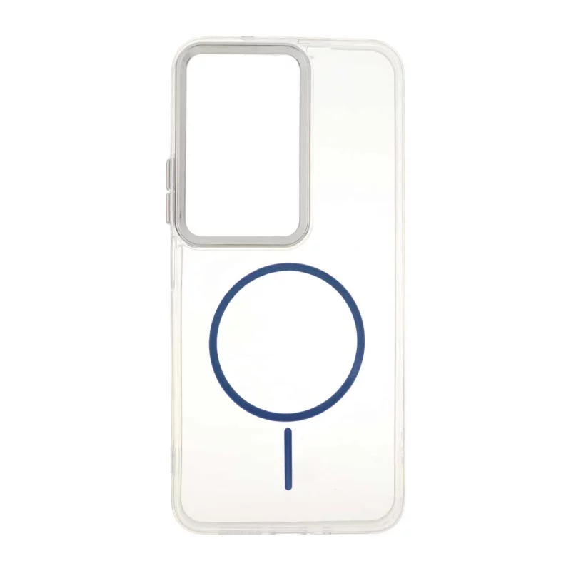 قاب ژله ای شفاف لنز کروم طرح مگ سیف Xiaomi Redmi 15 4G - آبی کاربنی - تصویر 2