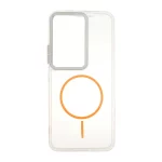 قاب ژله ای شفاف لنز کروم طرح مگ سیف Xiaomi Redmi 15 4G - نارنجی