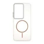 قاب ژله ای شفاف لنز کروم طرح مگ سیف Xiaomi Redmi 15 4G - قهوه ای