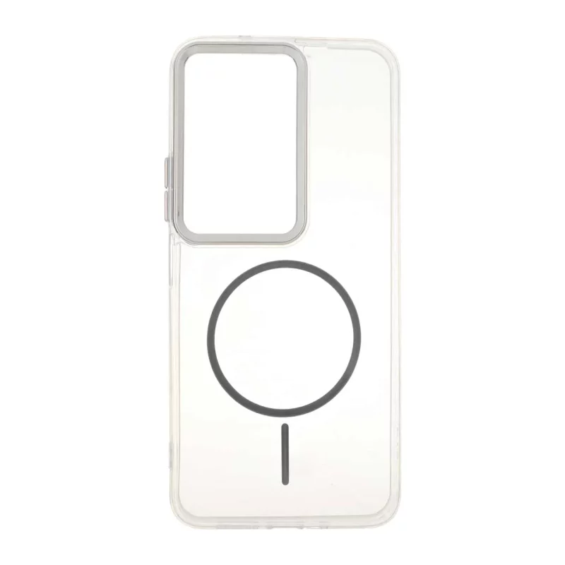 قاب ژله ای شفاف لنز کروم طرح مگ سیف Xiaomi Redmi 15 4G - خاکستری - تصویر 2