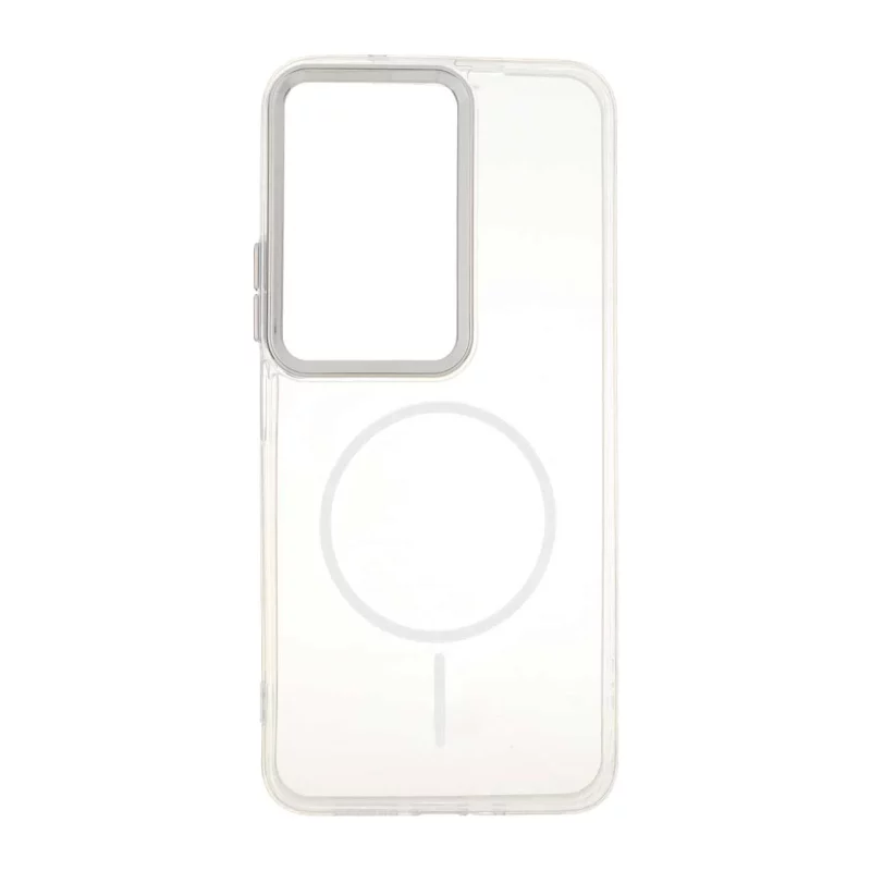قاب ژله ای شفاف لنز کروم طرح مگ سیف Xiaomi Redmi 15 4G - سفید - تصویر 2