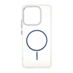 قاب ژله ای شفاف لنز کروم طرح مگ سیف Xiaomi Redmi Note 13 4G - آبی کاربنی
