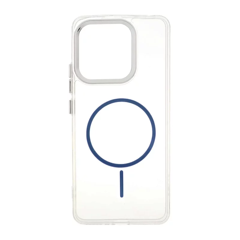 قاب ژله ای شفاف لنز کروم طرح مگ سیف Xiaomi Redmi Note 13 4G - آبی کاربنی - تصویر 2