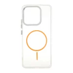 قاب ژله ای شفاف لنز کروم طرح مگ سیف Xiaomi Redmi Note 13 4G - نارنجی